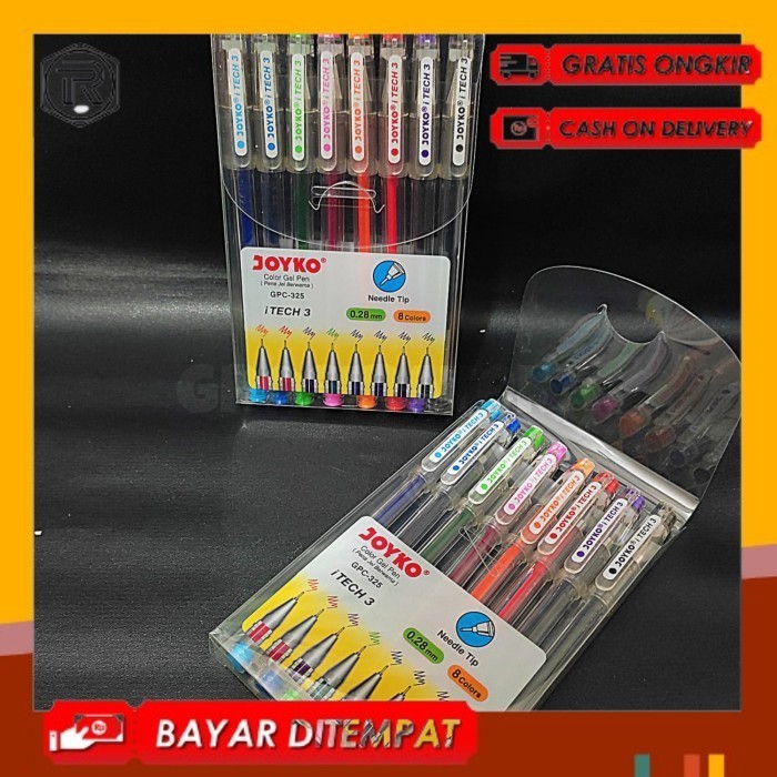 

PULPEN GEL, BOLPEN WARNA GEL GPC-325 JOYKO 8 WARNA 0.28MM - 1 SET