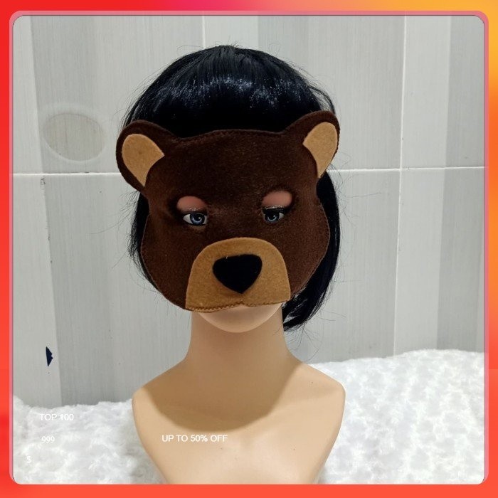 Topeng hewan beruang topeng pesta ulang tahun topeng anak