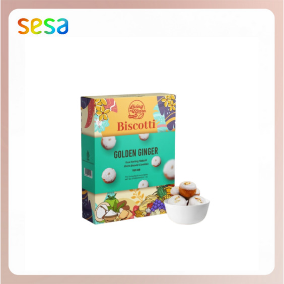 

LIVING BARN Biscotti Cookies Golden Ginger 80gr - Gluten FREE