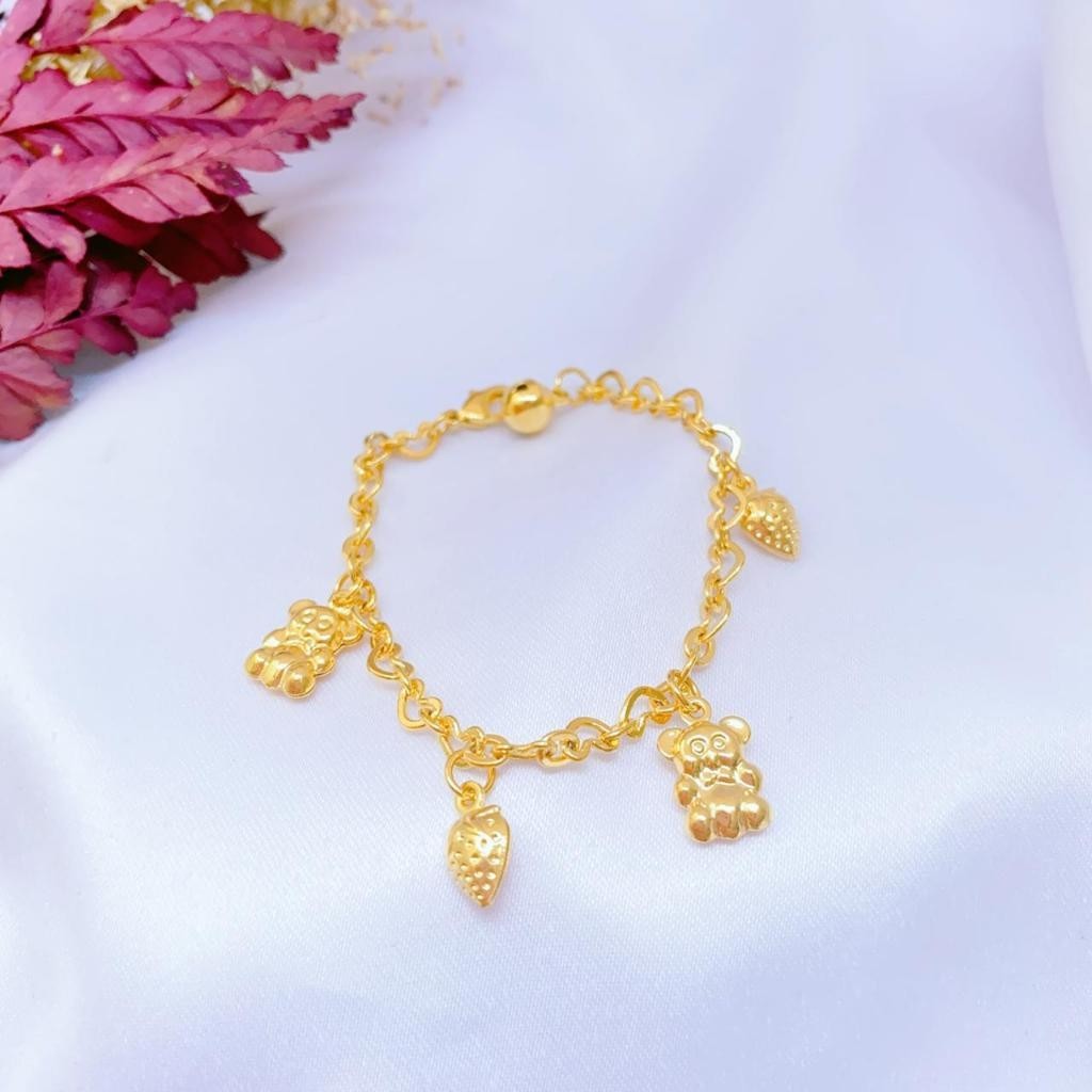 Gelang anak rantai polos rumbai