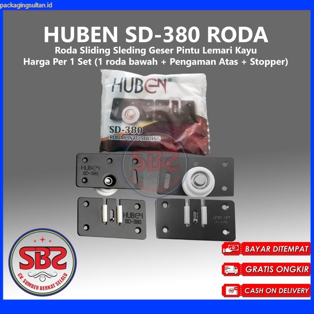 HUBEN SD-380 Roda Sliding Sleding Geser Pintu Lemari Kayu SD380 Huben SD-380