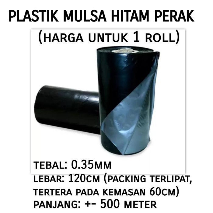 Plastik mulsa hitam plastik packing lebar 1.2 M panjang 500 M (1roll)