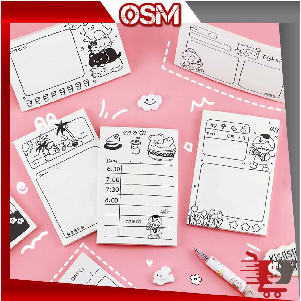 

OSM - S6272 Memo Tempel Kartun / Memo Reminder Tempel / Sticky Notes Motif Kartun Lucu