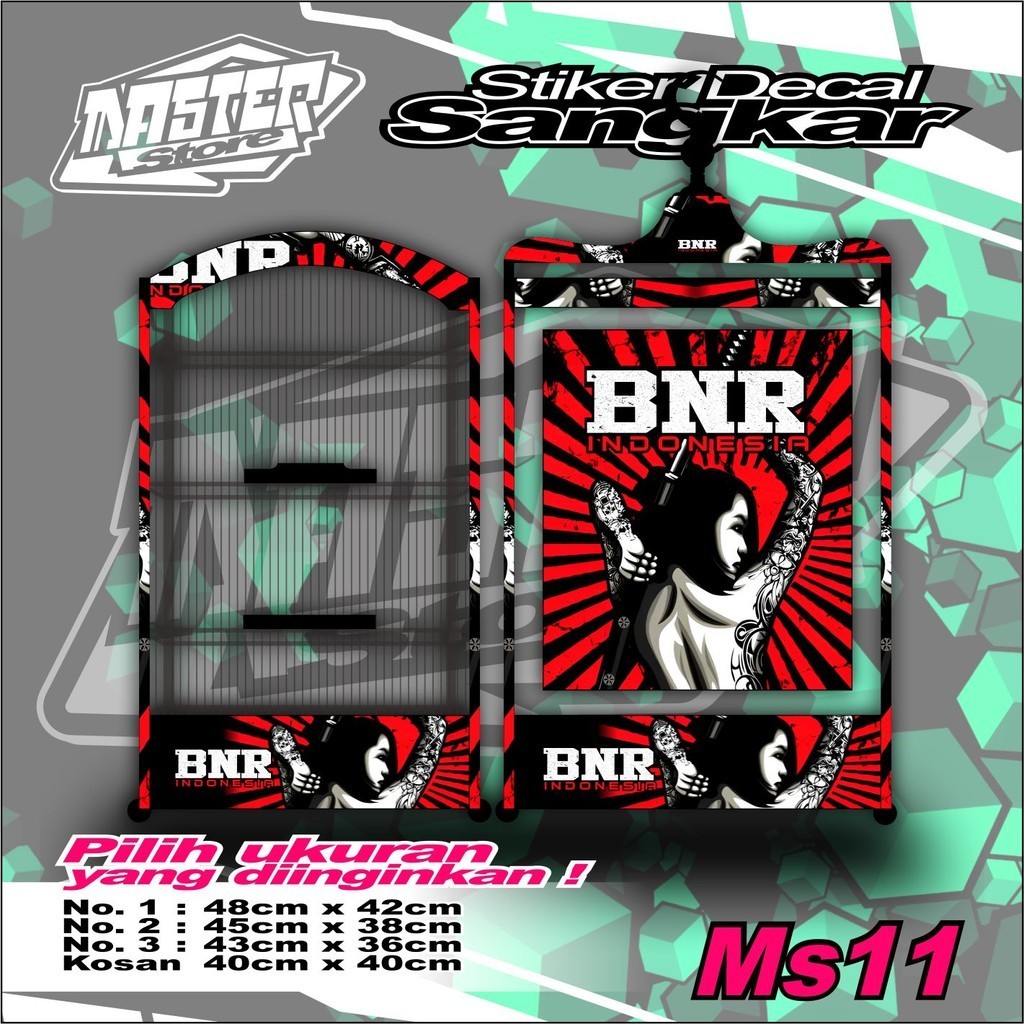 Stiker Decal Sangkar Kotak BNR High Quality BISA REQUEST