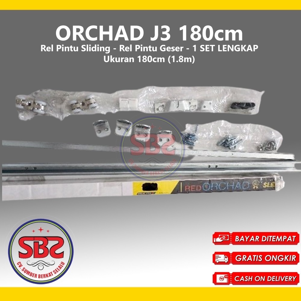 REL SLIDING J3 ORCHAD - Rel Pintu Dorong - Sliding Rail Galvanis - Sliding Track - Rel Pintu 1.8m