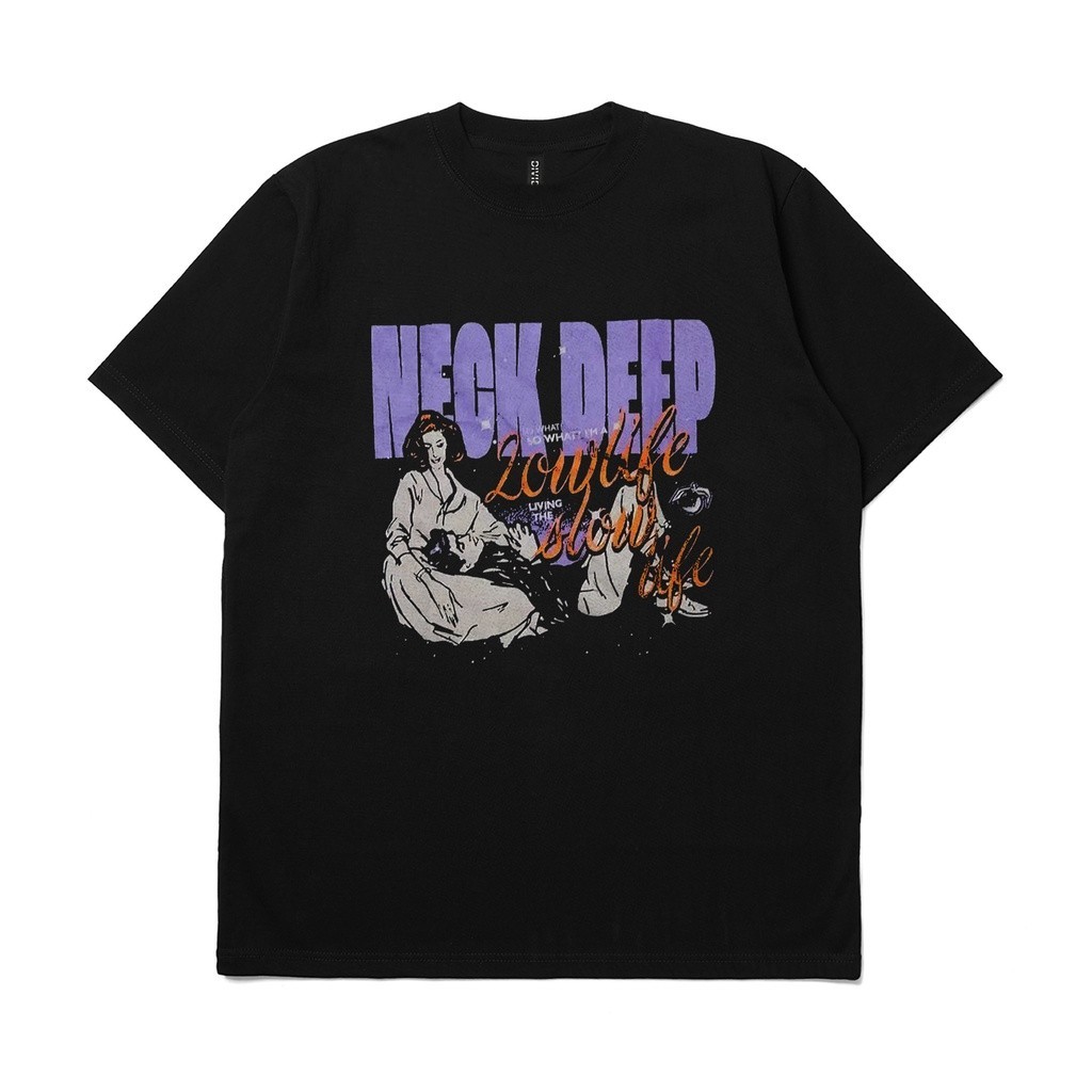 【COD】 NEW T-shirt Band Neck Deep Lowlife Slow Life KAOS
