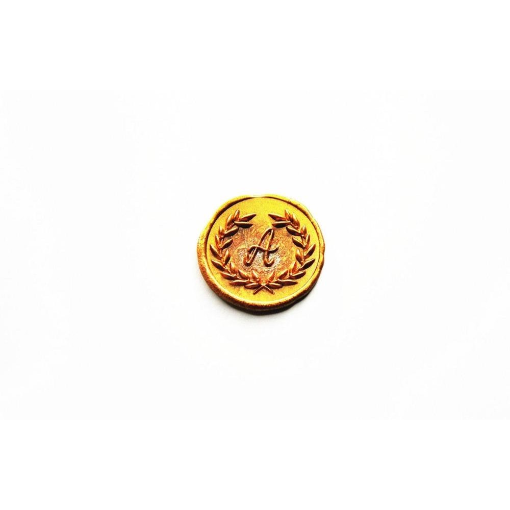 

3D custom design single initial with olive leaves wax seal stamp- Wedding wax seals- single initial seals