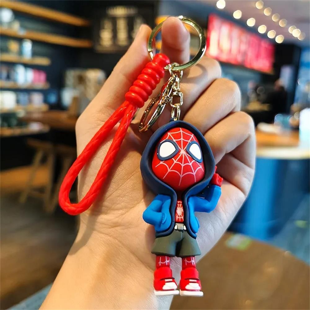Marvel Spider Man Cute Doll Pendant Action Figures Avengers Iron Man Captain America Keychain Bag Ke