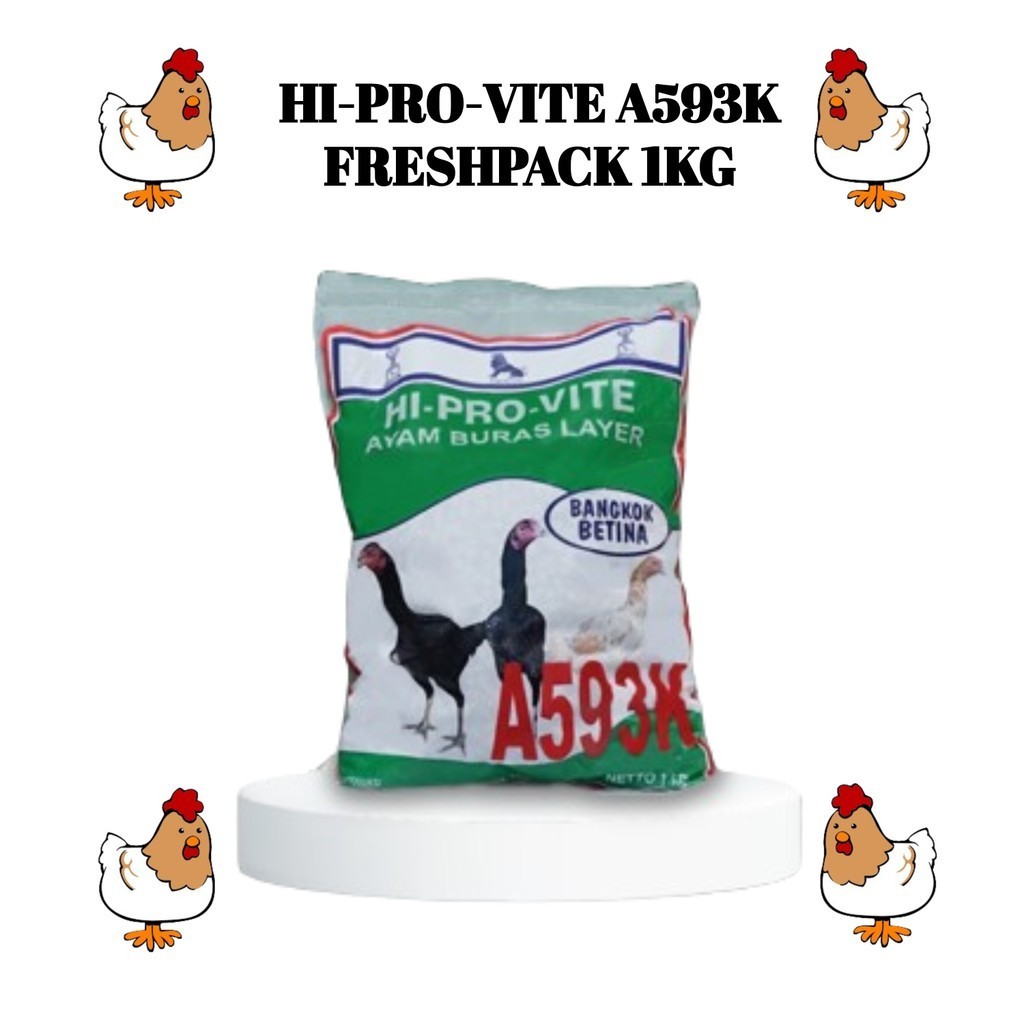 Makanan Pakan Pur Ayam Bangkok Hi-Pro-Vite A593K 593K A 593-K 1kg 1 kg