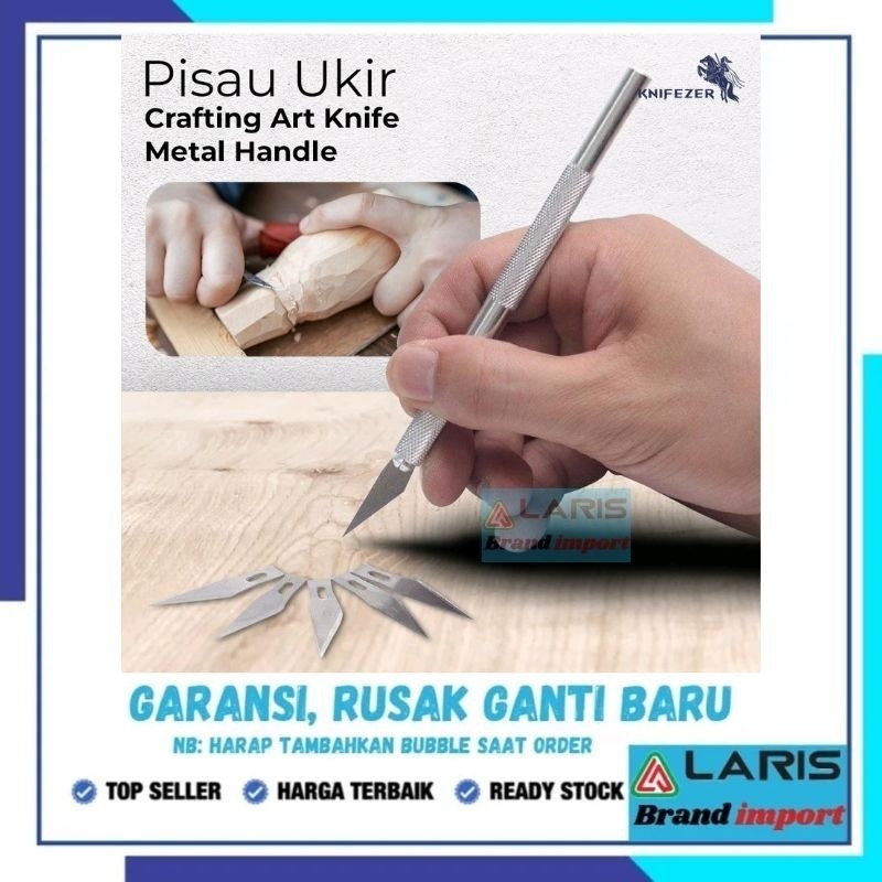 

KNIFEZER Pisau Ukir Seni Hobby Crafting Art Knife Aluminium Handle - WL-9309