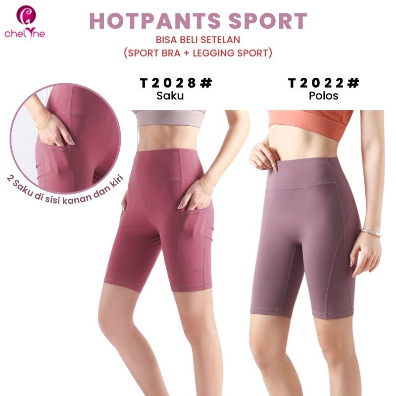QJ18FX Chelyne Hotpants Sport T2022 / T2028 Highwaist Hotpants Biker Pants - Bisa Beli Stelan