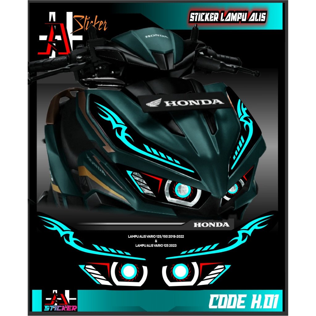 STIKER VARIASI LAMPU ALIS MOTOR VARIO 2018-2022  STOP LAMP MOTOR  VARIO 2018-2022 H01