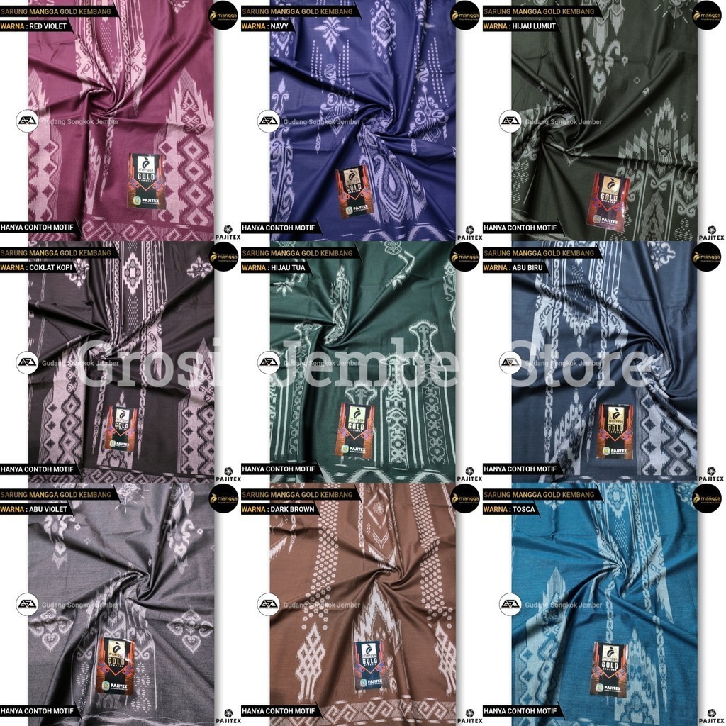 Sarung Mangga Gold Kembang Dewasa Sarung Hitam Motif Kembang