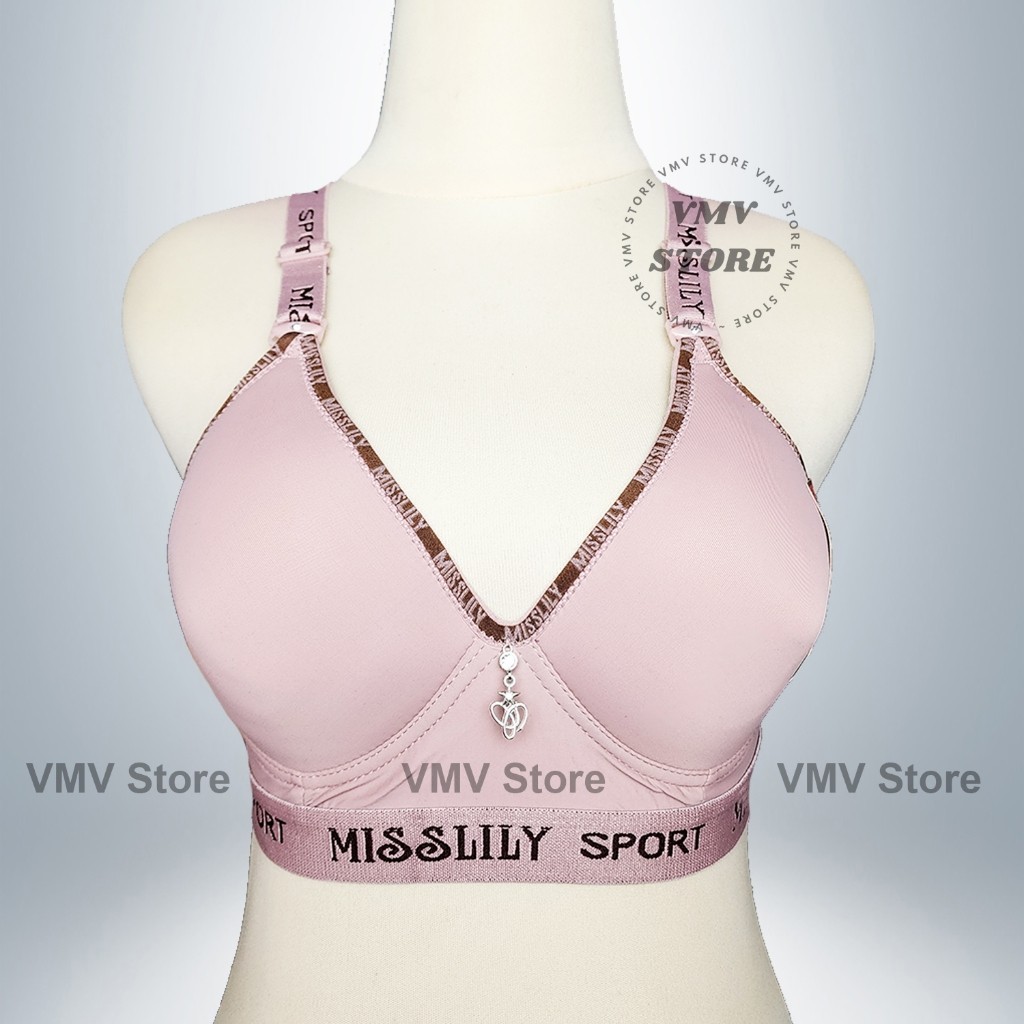 Bra Tanpa Kawat Misslily ML 0101 Cup B Besar Sporty Kait 3 Bh Wanita