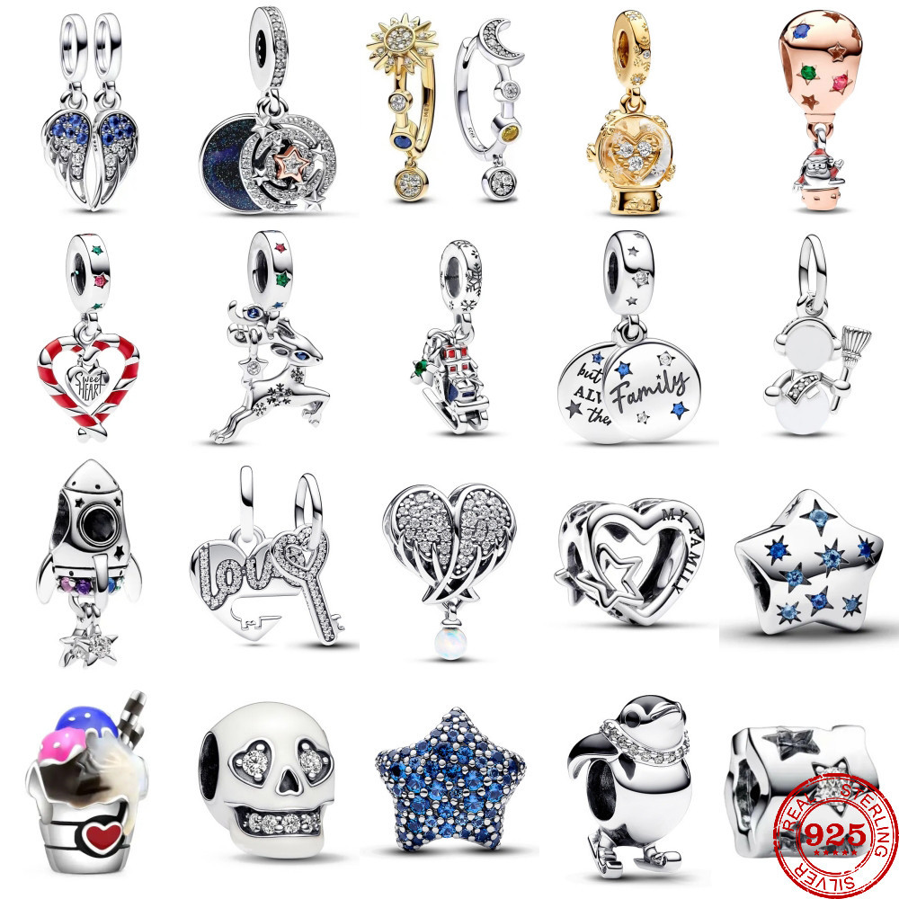 Silver Santa Sleigh Stars for  Pendant Charm Bead fit Original Pandora Bracelet DIY Women Jewelry