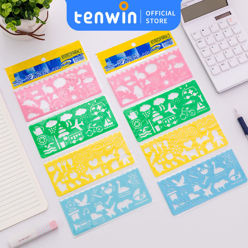 

Korean Creative Drawing Rulerpenggaris polaBentuk Stationary Alat Tulis-tenwin offical