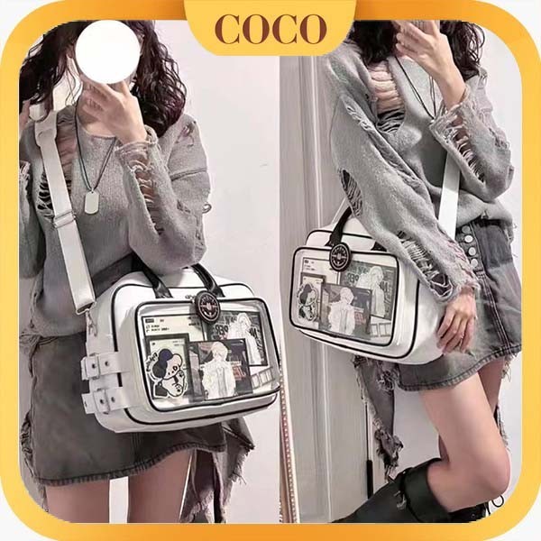 Tas Itabag Jepang / TAS SELEMPANG TRANSPARAN PVC SLING BAG / HAND BAG / TAS KONSER / Tas Selempang S