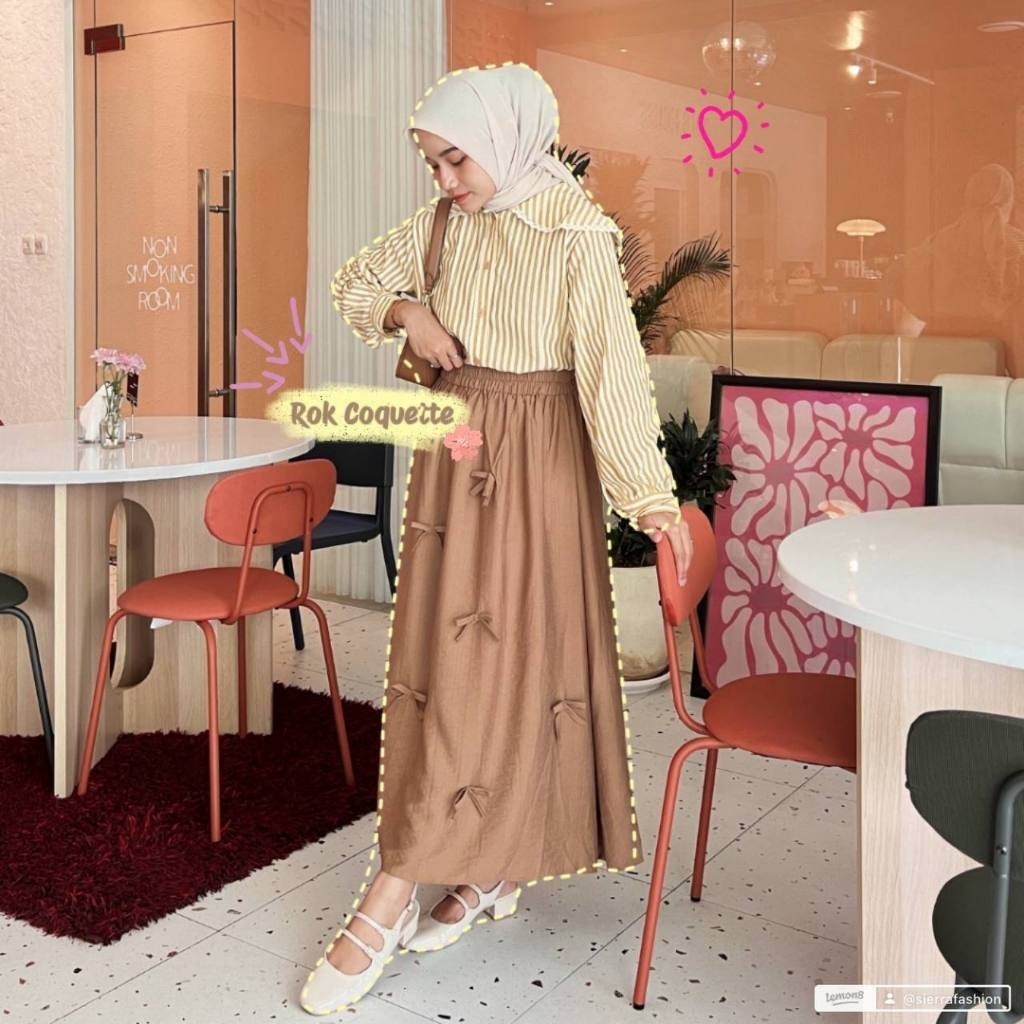 Ortwo -ZJD NURUL SKIRT ROK / Rok PITA COQUETTE / ROK PANJANG PITA KOREA / ROK COQUETTE TERBARU / BAW