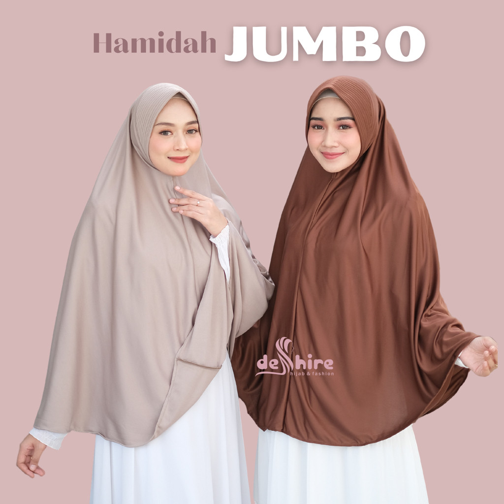 Hijab Khimar Bergo Hamidah Jumbo XL Spandek Jersey | Jilbab Bergo Simple Pad XL Spandek Jersey | Ker