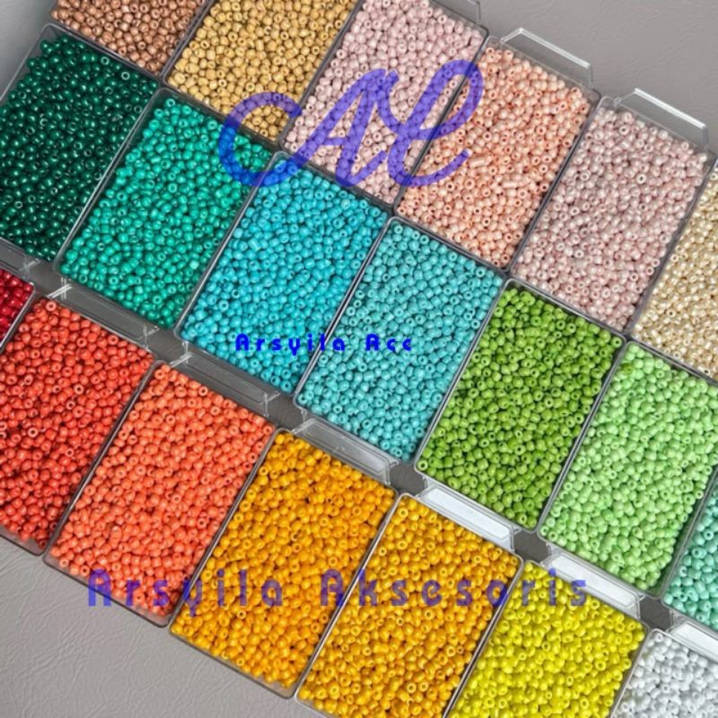 Ready... Manik Pasir Payet Pasir 6/0 4Mm Mote Pasir 6/0 Bahan Meronce
