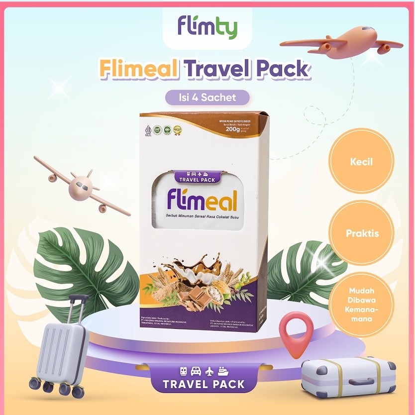 

Flimeal (Meal Replacement) Travel Pack (isi 4 Sachet) - Coklat Susu turtledown_