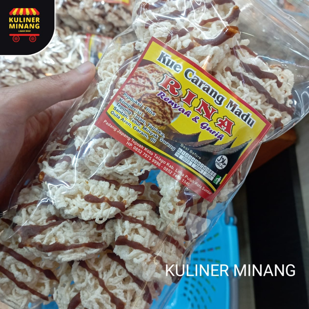 

Kuliner Minang kue Sarang Madu Oleh-Oleh Asli Kampung Cemilan Makanan Payakumbuh Khas Padang Snack Jajanan Kabau Gurih Spicy Murah Renyah Resmi 100% Halal Original AX02