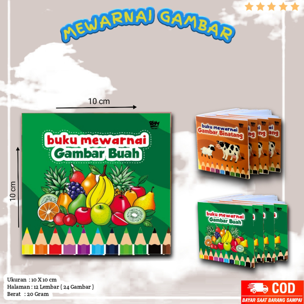 

Mini Book - Buku Mini Mewarnai / Mewarnai Anak /DARGONBOOKSOP