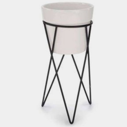 standing pot / rak pot bunga atau pot tanaman tinggi 35 cm - gold - gold