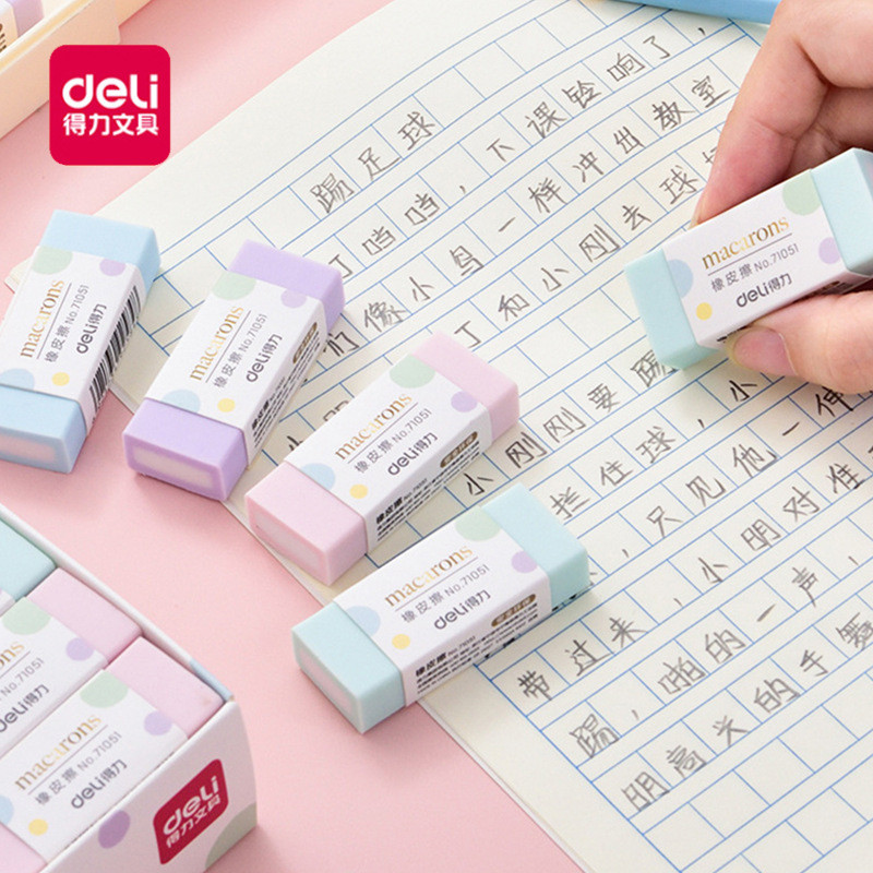 

Deli Kawaii Pencil Eraser Originality Correction Supplies Rectangle papeleria escolar ofertas School Supplies Stationery