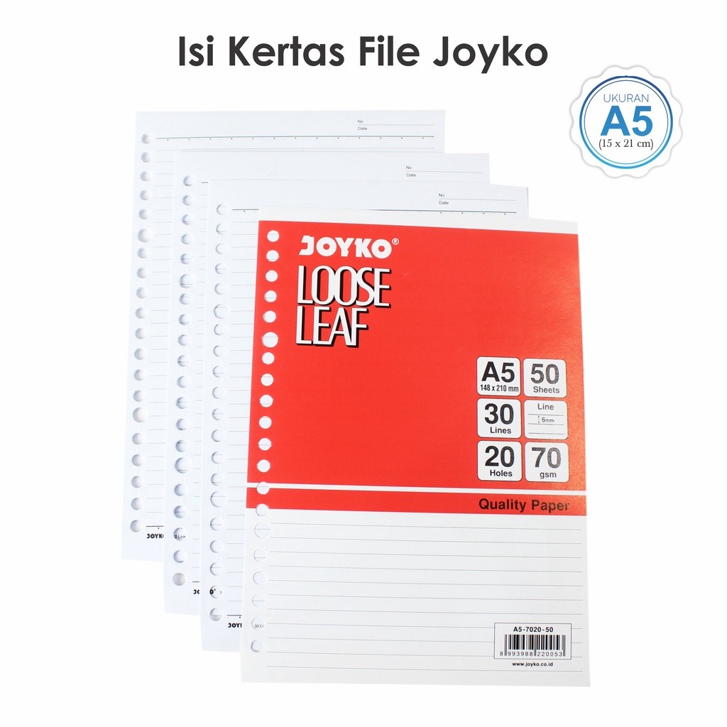 

Isi Binder Loose Leaf Joyko A5 Isi 50 Sheets Kertas HVS