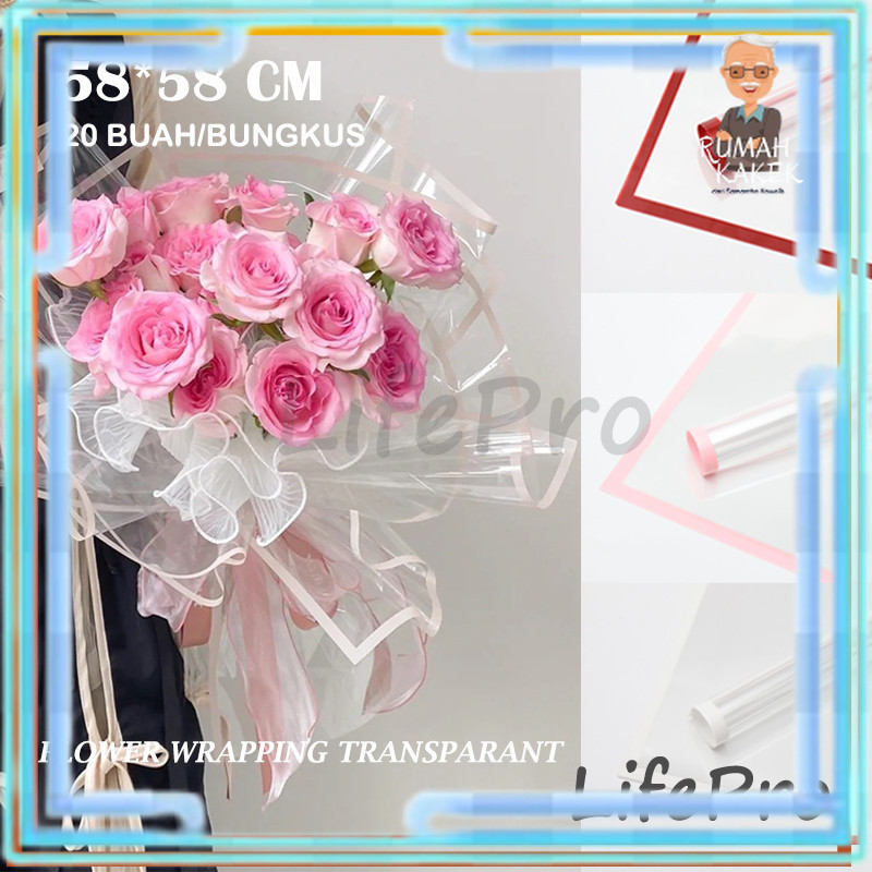 

Flower Wrapping Transparant Line Color / Kertas Buket Bunga Cellophane / Buket Bunga