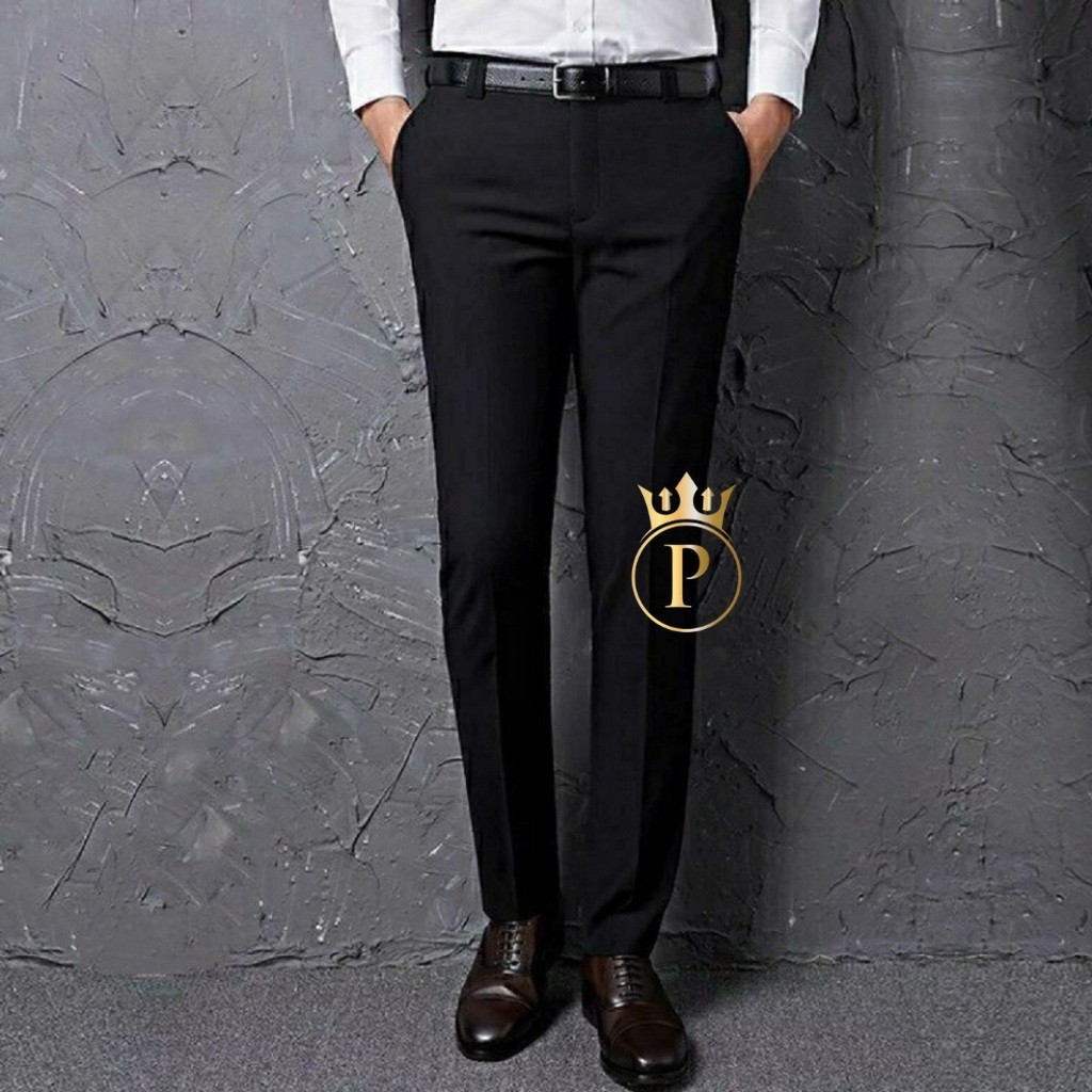 Celana Bahan Formal Pria Slimfit Kain Twis Teflon Premium