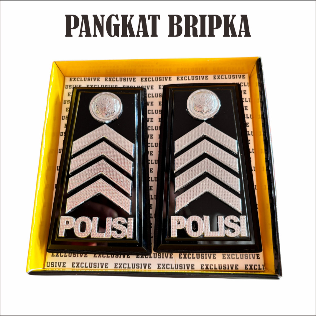 ATRIBUT DINAS Pangkat Pdh Polri - Polisi Bintara dan Satu Paket Hemat Full Akrilik Hitam Golongan Br