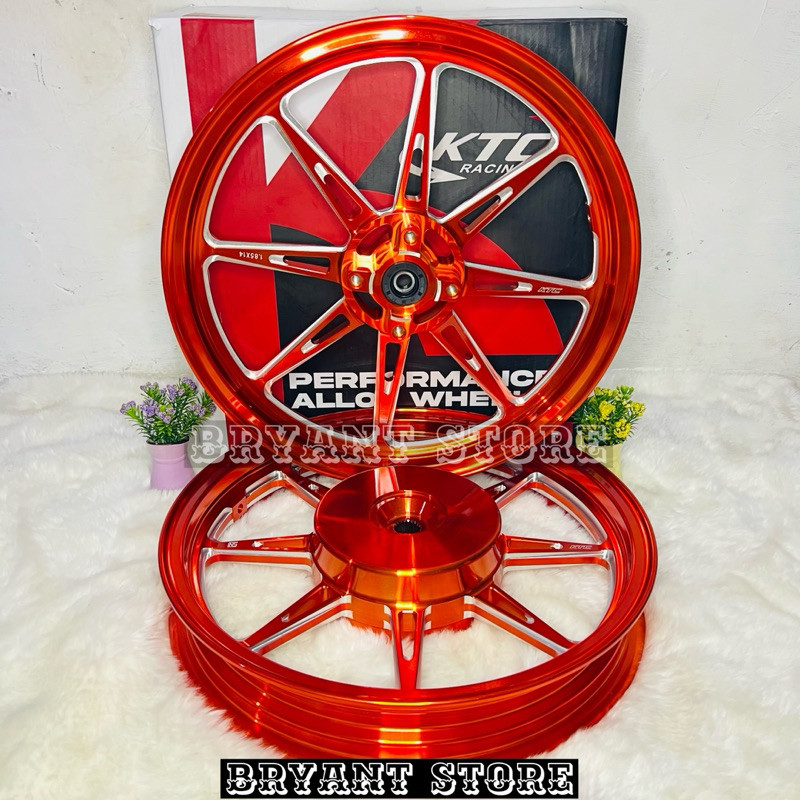 VELG KTC RACING ORIGINAL HYPERCHROME TWO TONE CNC RING 14 ALLOY WHEELS PALANG 8 14x185 14x215 VARIO 
