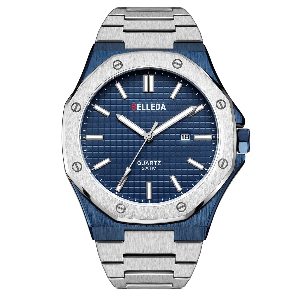 BUY 1 GET 1JAM TANGAN PRIA ORIGINAL BELLEDA 9588 Rantai  Stainlees Steel Water Proof