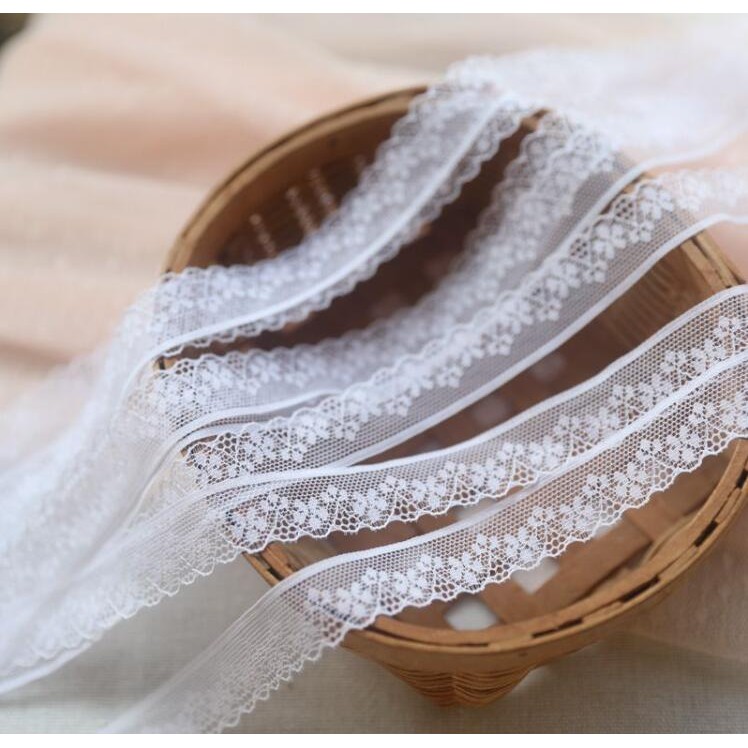 

10 Meters White Thin Crocheted Fabric Lace Sweater Side Skirt Curtain Sofa DIY Lace Trim Doll Garment Accessories