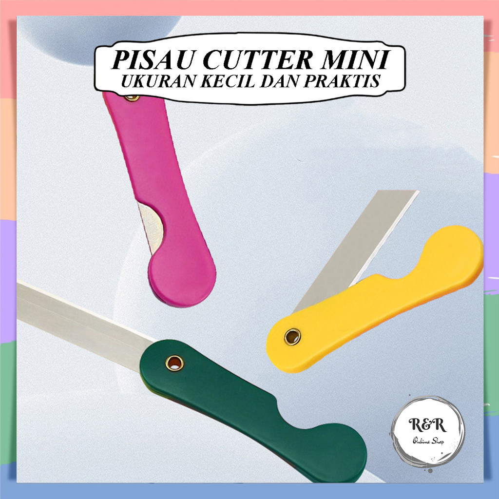 

Pisau Lipat Cutter Knife Cutter Lipat Tajam Mini Foldable Serbaguna Pemotong Kertas