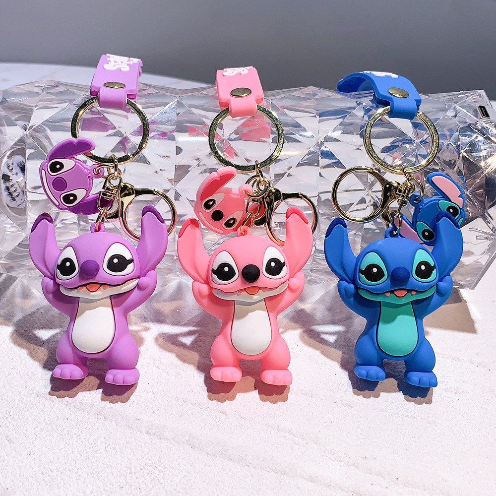 

Kawaii Disney Lilo & Stitch Keychain Stitch Model Doll Pendant Key Rings for Backpack Key Holder Ornament Kids Gifts Accessories