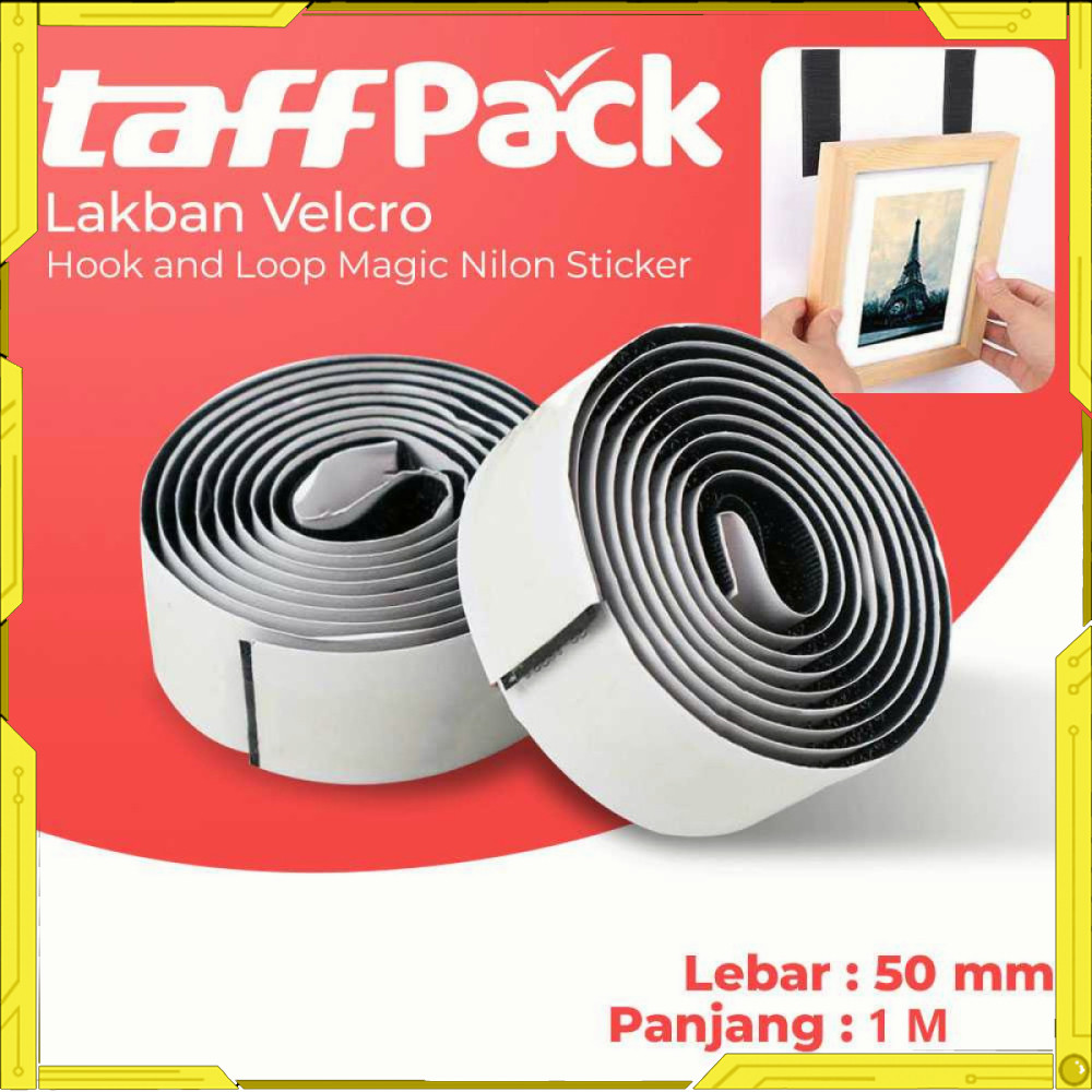 

TaffPACK Lakban Velcro Hook and Loop Magic Nylon Sticker 1M TL809