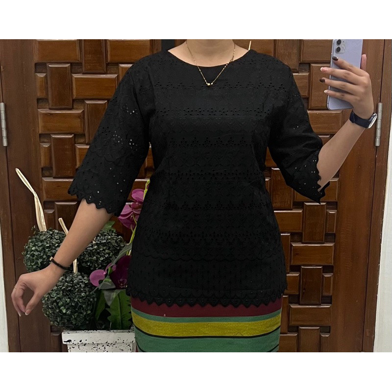 Kebaya Katun Lubang/ Blus Katun Bolong / Atasan Katun Bordir  /  Miss Nauli- Bisa Costum Size