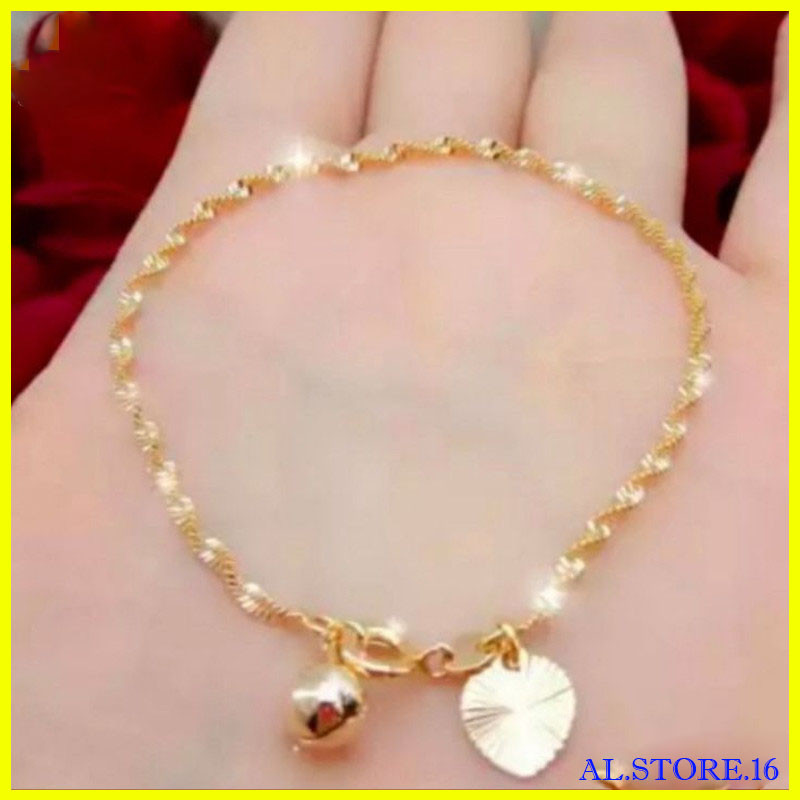 promo....gelang emas asli 24k kadar emas mudah 17,7 anti karat (ada surat dan dompet)