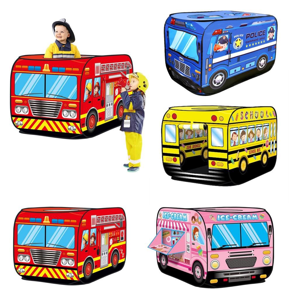 Children's Tent Popup Play Tent Toy Outdoor Foldable Playhouse Fire Truck Police Car icecream car ki