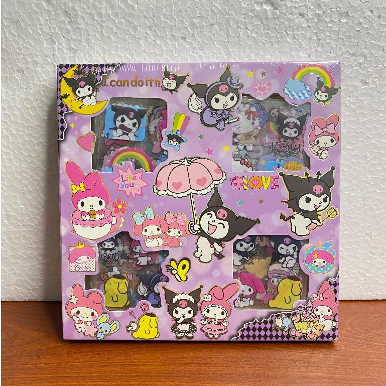 

【COD】STICKER SANRIO Karakter Kuromi dan Melody Anti Air Korea Lucu - Sticker Waterproof PVC Dekorasi Botol Minum HP Laptop 2D Aesthetic