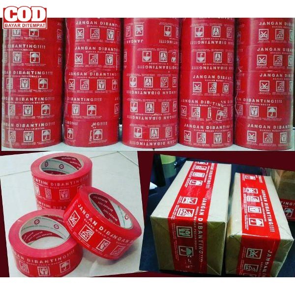 Lakban Fragile jangan di banting daimaru merah