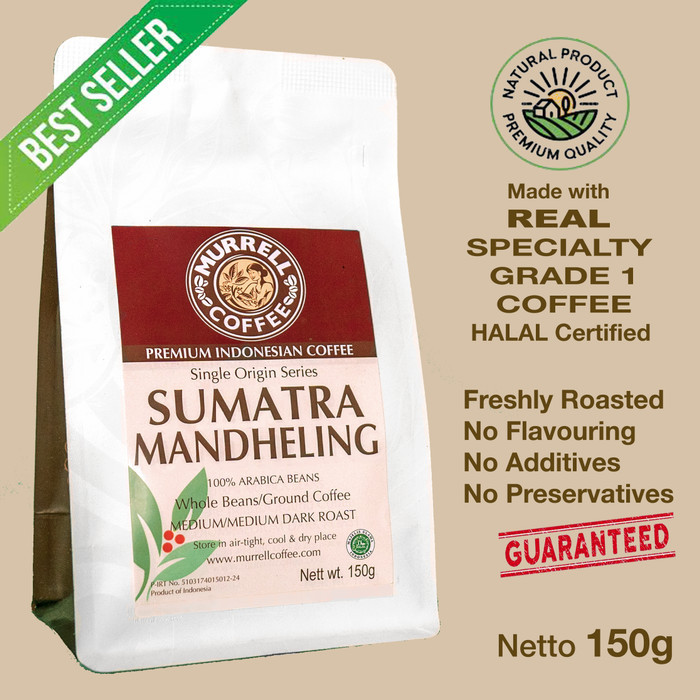 

SUMATRA MANDHELING kopi arabica specialty premium MURRELL COFFEE - Dark Roast,Halus