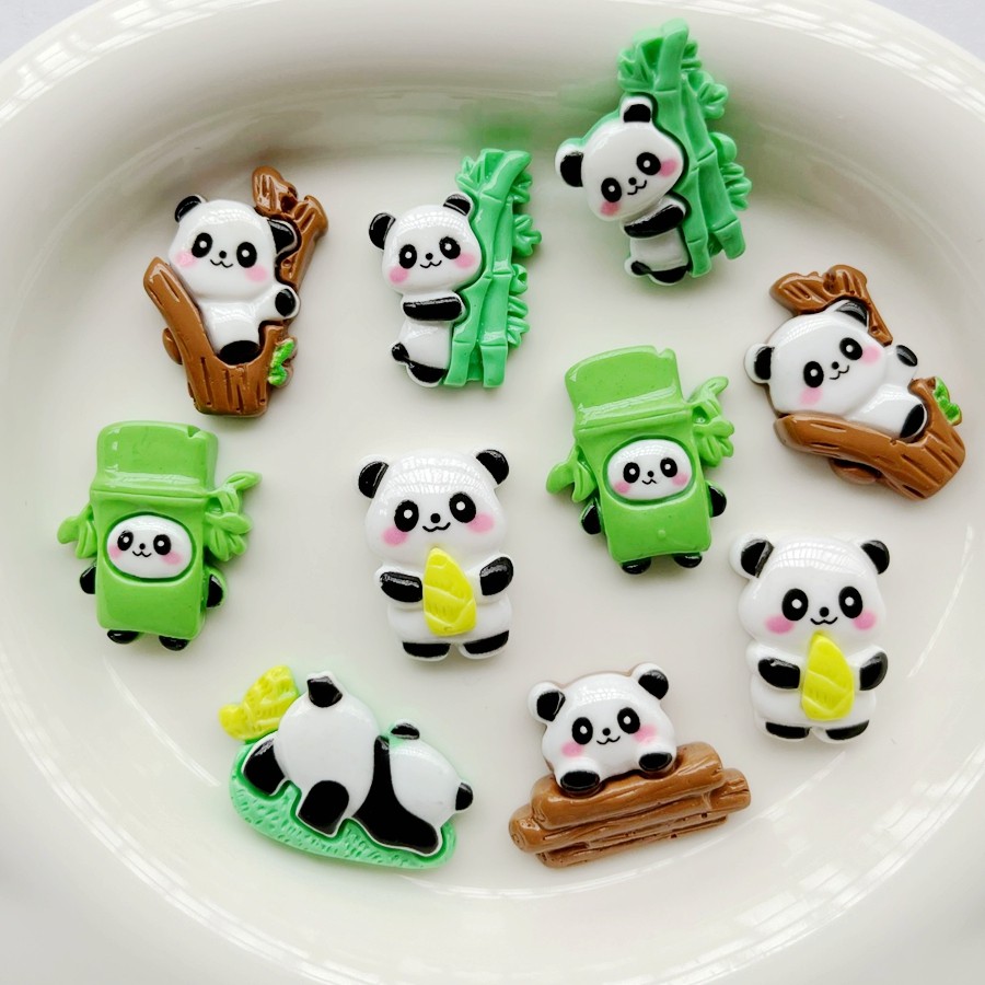 

10pcs new cute cartoon Mini Panda series flat back resin scrapbook DIY jewelry craft decoration accessories