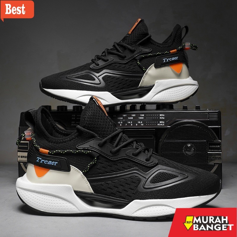 sepatu basket terbaik 2024 Sepatu putih dan hitam Sneakers Pria sepatu basket cowok sepatu olahraga 