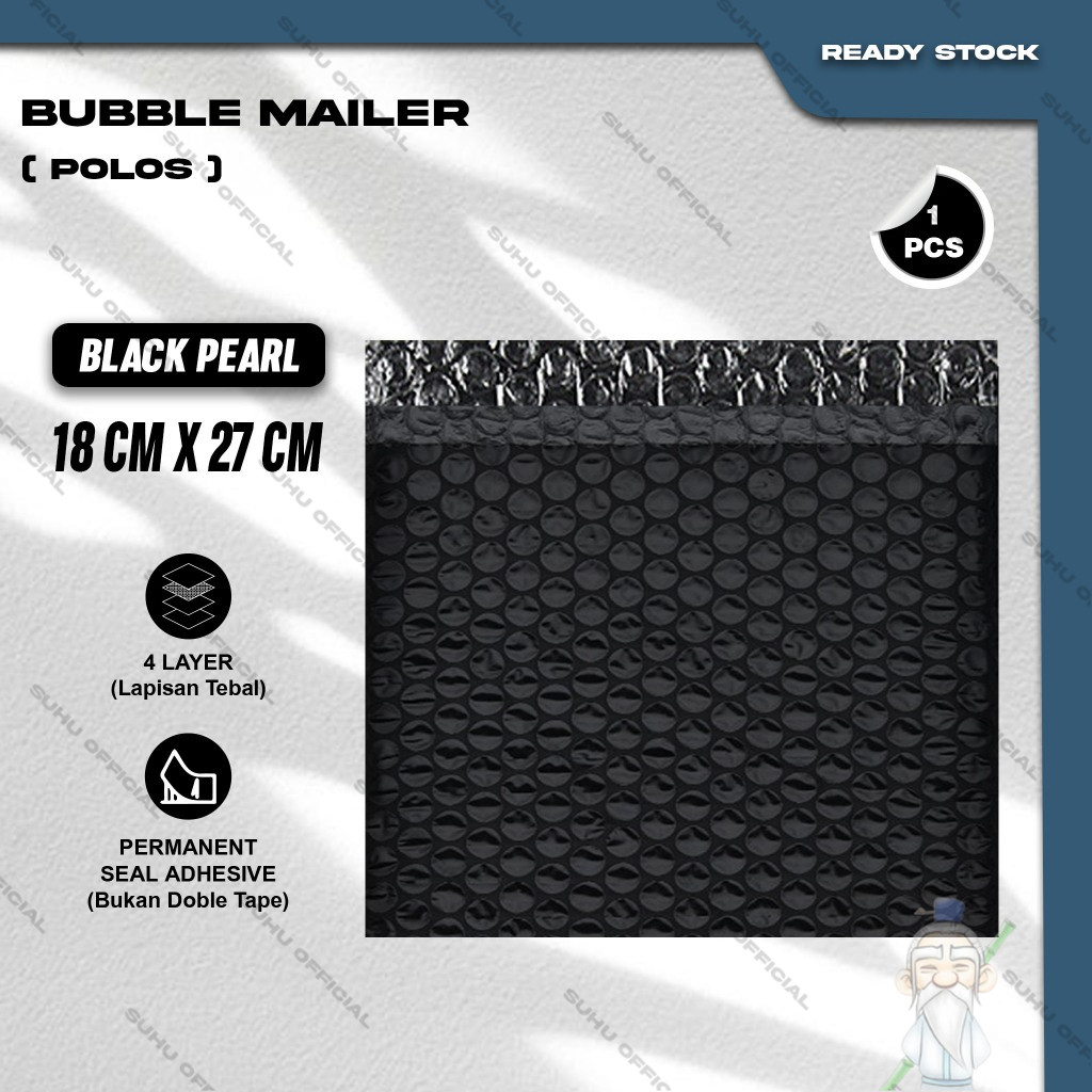 

Plastik Packing BUBBLE MAILER Hitam Kantong Polybubble Amplop Bubble Envelope Polymailer Olshop Polos Ukuran 18X27