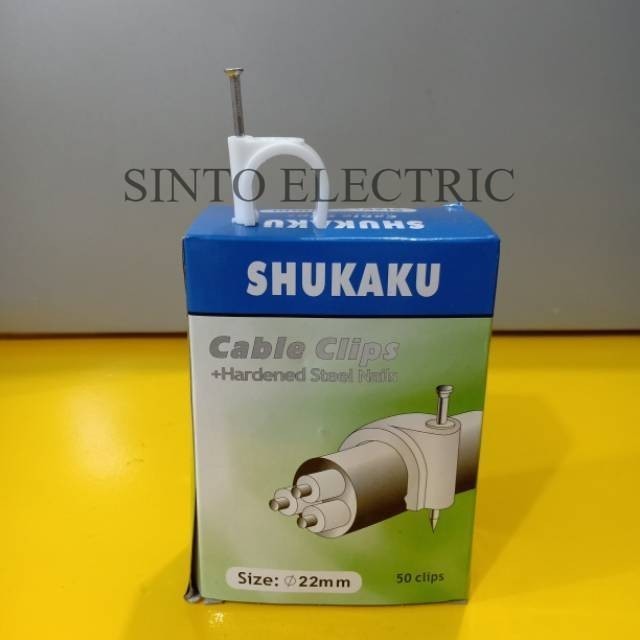 SHUKAKU Klem Kabel 22 mm Klem Paku Kabel