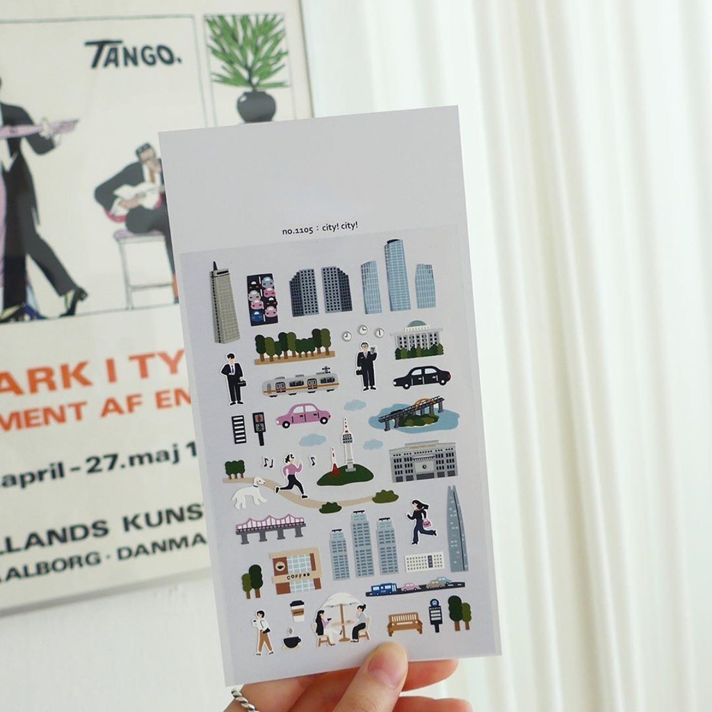 

Korean Import Sonia City Travel Exercise Stickers Scrapbooking DIY Korean Journal Stickers Travel Japanese Stationery Stickery